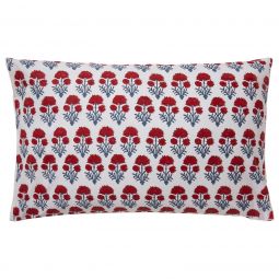 Hana-Lotus Reversible Pillow Case - Red